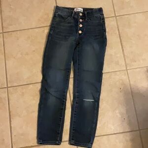 High-Waisted Denim Jeans with Button Fly